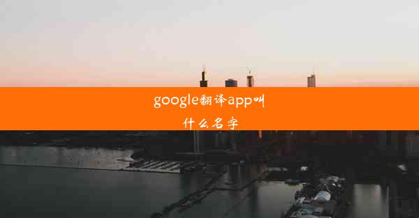 google翻译app叫什么名字