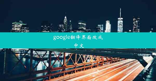 google翻译界面改成中文