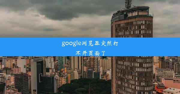 google浏览器突然打不开页面了