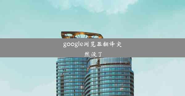 google浏览器翻译突然没了