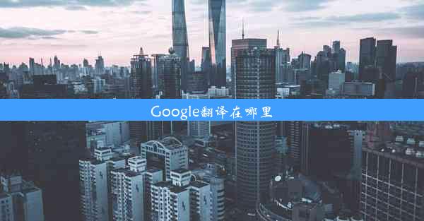 Google翻译在哪里