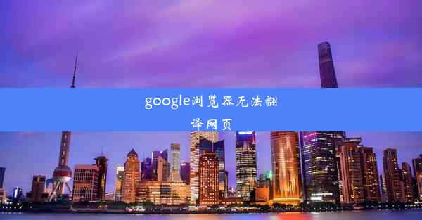 google浏览器无法翻译网页