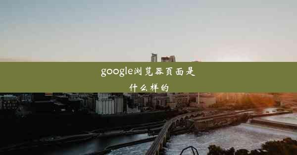 google浏览器页面是什么样的