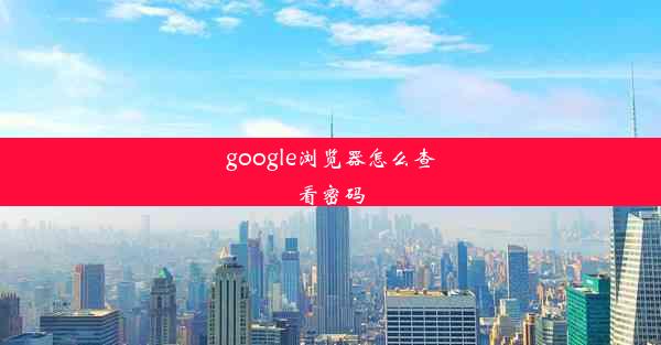 google浏览器怎么查看密码