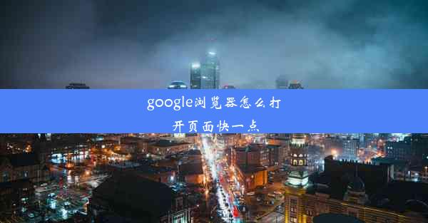 google浏览器怎么打开页面快一点