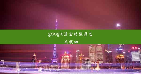 google清空的缓存怎么找回