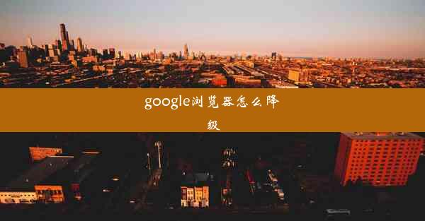 google浏览器怎么降级