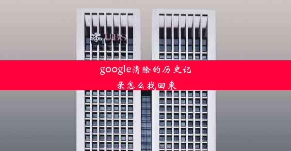 google清除的历史记录怎么找回来